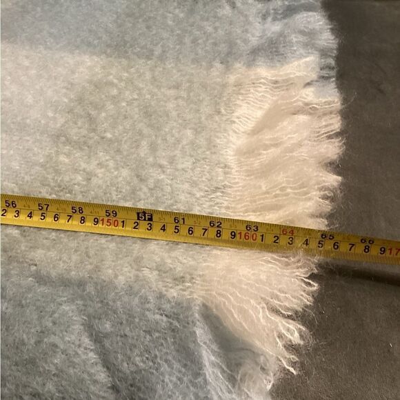 Foxford Light Blue Mohair Wool Throw Blanket - Picture 5 of 5